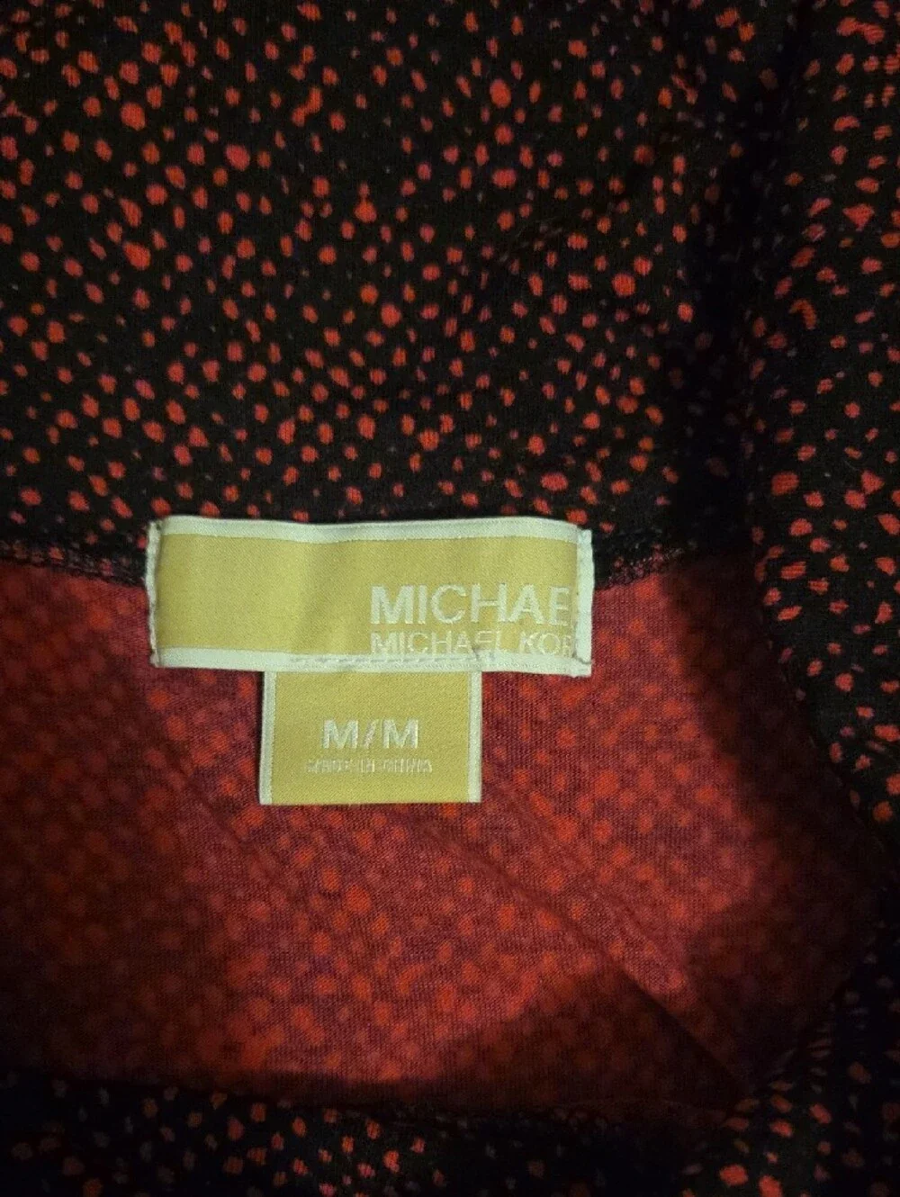 Michael Kors Black Top with Red Speckle Pink And Black